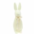 Floristik24 Hase beflockt Weiß Creme H42cm