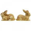 Floristik24 Osterhase liegend Braun Keramik Hasenpaar Deko Figur 15,5cm 2St