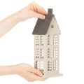 Dekohaus aus Metall mit Fenstern und Kamin 28cm | Floristik24.de