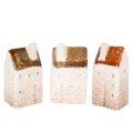 Floristik24 Dekohaus Set Keramikhaus Miniatur Häuser zum Aufstellen 7cm 3St