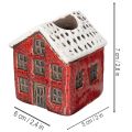 Kerzenständer Keramik Dekohaus mit Schnee für Tischdekoration 7cm 2St | Floristik24.de