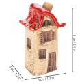 Keramikhaus Dekoration Set Kleine Häuschen mit rotem Dach 8cm 2St | Floristik24.de