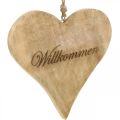 Floristik24 Herz aus Holz, Willkommen Schild, Dekoherz zum Hängen H24cm 2St