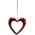 Floristik24 Herz aus Holz, Dekoherz zum Hängen, Herz Deko Rot H15cm