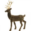 Deko Hirsch Dekofigur Deko-Rentier Beflockt Braun H46cm | Floristik24.de