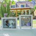 Floristik24 Hochzeitsspardose "Honeymoon Fund" Holz mit Glasfront Weiß H15m