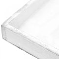 Floristik24 Deko Tablett Weiß eckig Holztablett Shabby Chic 24,5×24,5cm