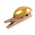 Floristik24 Holz-Klammer Herz Gold 3,5cm 24St