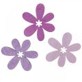Floristik24 Holzblumen Streudeko Blüten Holz Lila/Violett/Rosa Ø4cm 72St