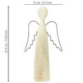 Holzengel Natur Schutzengel Holz Figur modern H27,5cm | Floristik24.de