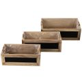 Kiste aus Holz mit Tafel zum Beschriften 3er-Set 36cm | Floristik24.de