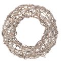 Floristik24 Holzkranz Dekokranz Natur Weiß Ø30cm H9,5cm