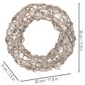 Holzkranz Dekokranz Natur Weiß Ø30cm H9,5cm | Floristik24.de
