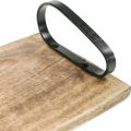 Tablett aus Holz, Dekotablett mit Metallgriffen, Tischdeko L44cm