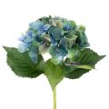 Floristik24 Kunstblume Hortensie blau grün dekorativer Einzelstiel 53cm
