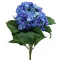 Floristik24 Hortensie Künstliche Blume Blau Seidenblumenstrauß 42cm