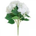 Floristik24 Deko Strauß Hortensien Weiß Kunstblumen 5 Blüten 48cm