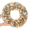 Künstlicher Hortensienkranz bunt für Tür und Wand 55cm | Floristik24.de