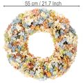Künstlicher Hortensienkranz bunt für Tür und Wand 55cm | Floristik24.de