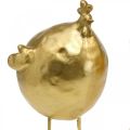 Floristik24 Goldenes Huhn Deko Küche Osterdeko H21,5cm 2St