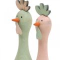 Floristik24 Deko Huhn Holz Rosa, Grün Osterdeko Figur Ø5cm H15cm 2St