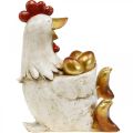 Floristik24 Osterhuhn, Deko-Henne, Huhn mit goldenen Eiern, Osterfigur H24cm