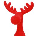 Kantenhocker Elch Deko Weihnachten beflockt 31cm Rot 3 St | Floristik24.de