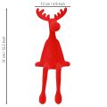 Kantenhocker Elch Deko Weihnachten beflockt 31cm Rot 3 St | Floristik24.de