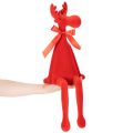 Dekofigur Elch mit Schleife sitzend Beflockter Kantenhocker 54cm | Floristik24.de