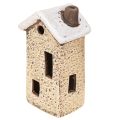 Keramikhäuschen Adventsdeko Creme Rot Grau 8,5/9,5cm 3 St | Floristik24.de