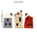 Keramikhäuschen Adventsdeko Creme Rot Grau 8,5/9,5cm 3 St | Floristik24.de
