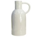 Floristik24 Keramikvase Weiß für Trockendeko Vase mit Henkel Ø9cm H21cm