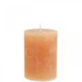 Floristik24 Durchgefärbte Kerzen Orange Peach Stumpenkerzen 70×100mm 4St