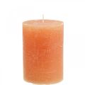 Floristik24 Durchgefärbte Kerzen Orange Peach Stumpenkerzen 85×120mm 2St