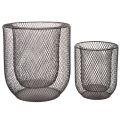 Kerzenhalter Schwarz Metall Drahtkorb Ø28,5/18cm 2er-Set | Floristik24.de