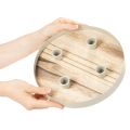 Kerzenhalter für vier Stabkerzen Rund Holztablett 25cm | Floristik24.de