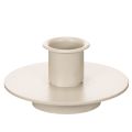 Floristik24 Kerzenhalter aus Metall in Beige matt kleiner Leuchter für Stabkerzen 8cm 3St
