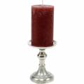 Floristik24 Metall-Kerzenständer für Stumpenkerze, Kerzenhalter, Kerzenleuchter Silbern
