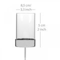 Kerzenhalter zum Stecken Metall/Glas Ø5cm H14cm 4 St | Floristik24.de