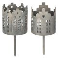 Floristik24 Teelichthalter und Kerzenhalter mit Dorn Häuser Design 6cm 2St