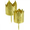 Kerzenhalter Stadt Gold Teelichthalter Metall Ø6,5cm 4St | Floristik24.de
