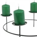 Floristik24 Kerzenständer für 4 Kerzen Schwarz Metall Kerzenhalter Ø28,5cm