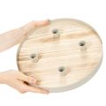 Kerzentablett aus Holz rund für vier Stabkerzen 30cm | Floristik24.de