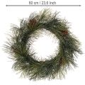 Künstlicher Kiefernzweig Kranz mit Zapfen 60 cm | Floristik24.de