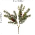 Kunstzweig Tannenzweig mit Zapfen Dekoration 41cm | Floristik24.de