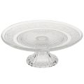 Floristik24 Klassische Glas-Tortenplatte auf Fuß - Elegant für jede Feier Ø 20cm