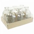 Floristik24 Kleine Glasvase Vase Rautenmuster Glas Transparent H12,5cm 6St