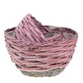 Floristik24 Korb rund 3er-Set Ø14cm - 24cm Rosa, Natur