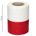 Kranzbänder Moiré Weiß-Rot 125mm - Trauerband Dekoband Schleifenband Festband 25m Rolle | Floristik24.de