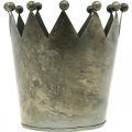 Deko Krone Antik Optik Grau Metall Tischdeko Ø15cm H15cm | Floristik24.de